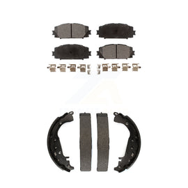 Front Rear Ceramic Brake Pads And Drum Shoes Kit For 2014 Toyota Prius