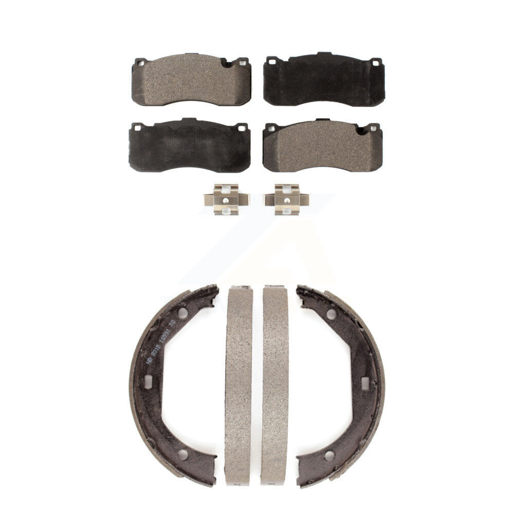 Front Rear Ceramic Brake Pads And Parking Shoe Kit For BMW 328i xDrive 135i