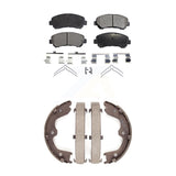 Front Rear Ceramic Brake Pads And Parking Shoes Kit For Nissan Maxima