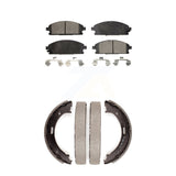 Front Rear Ceramic Brake Pads & Parking Shoe Kit For 2004 Nissan Pathfinder