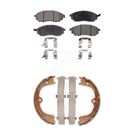 Front Rear Ceramic Brake Pads And Parking Shoes Kit For Infiniti FX35 FX45