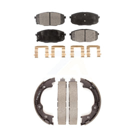 Front Rear Ceramic Brake Pads And Parking Shoes Kit For Hyundai Elantra
