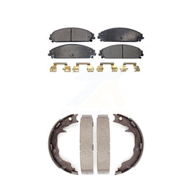 Front Rear Ceramic Brake Pads And Parking Shoes Kit For Chrysler 200 Dodge