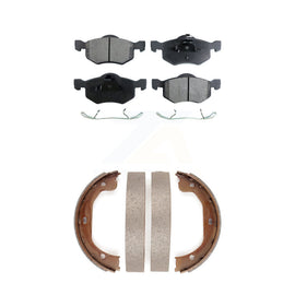 Front Rear Ceramic Brake Pads And Parking Shoes Kit For Ford Escape Mercury