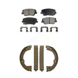 Front Rear Ceramic Brake Pads & Parking Shoe Kit For Hyundai Santa Fe Sport