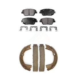 Front Rear Ceramic Brake Pads And Parking Shoes Kit For Hyundai Sonata Kia
