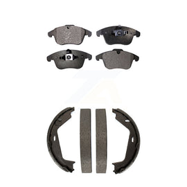 Front Rear Ceramic Brake Pads Parking Shoes Kit For 2007-2009 Volvo S80 FWD