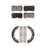 Front Rear Ceramic Brake Pads Parking Shoe Kit For Jeep Grand Cherokee SRT8