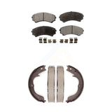 Front Rear Ceramic Brake Pads And Parking Shoes Kit For Mitsubishi Endeavor