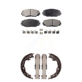 Front Rear Ceramic Brake Pads Parking Shoes Kit For Toyota RAV4 Matrix Vibe