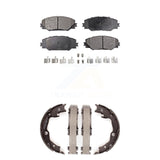 Front Rear Ceramic Brake Pads Parking Shoes Kit For Toyota RAV4 Matrix Vibe