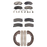 Front Rear Ceramic Brake Pads And Parking Shoes Kit For Dodge Stratus