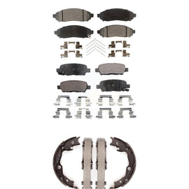 Front Rear Ceramic Brake Pads And Parking Shoes Kit For 2011-2013 Nissan LEAF