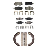 Front Rear Ceramic Brake Pads And Parking Shoes Kit For Subaru Impreza Forester