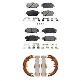 Front Rear Ceramic Brake Pads And Parking Shoes Kit For 2004-2010 Toyota Sienna
