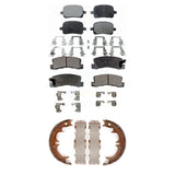 Front Rear Ceramic Brake Pads And Parking Shoes Kit For Toyota Camry Lexus RX300