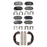 Front Rear Ceramic Brake Pads And Parking Shoes Kit For Hyundai Genesis Coupe