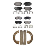 Front Rear Ceramic Brake Pads And Parking Shoes Kit For Kia Optima