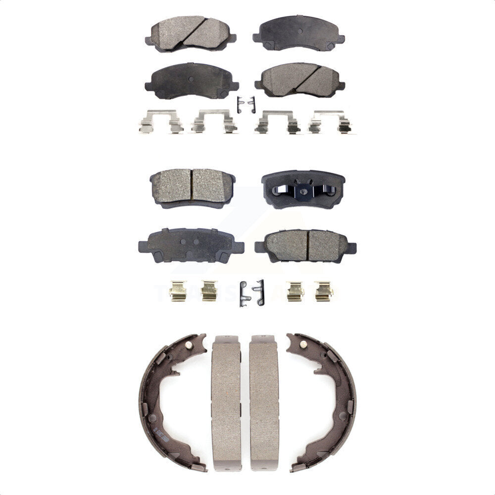 Front Rear Ceramic Brake Pads & Parking Shoes Kit For Jeep Dodge Caliber Compass