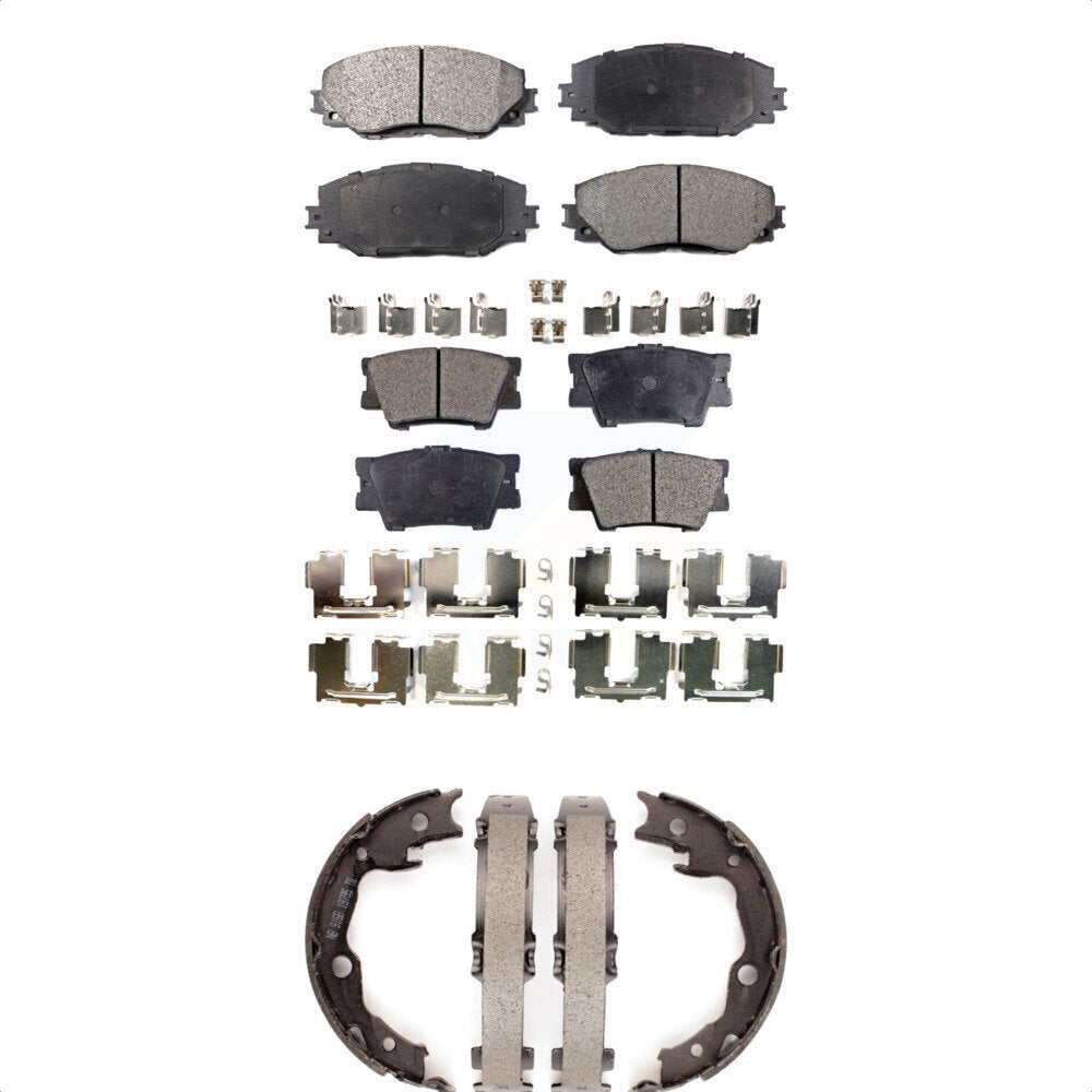 Front Rear Ceramic Brake Pads And Parking Shoes Kit For Toyota RAV4 Lexus HS250h