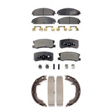 Front Rear Ceramic Brake Pads Parking Shoe Kit For 2008-2009 Dodge Caliber SRT-4