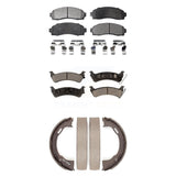 Front Rear Ceramic Brake Pads And Parking Shoes Kit For Ford Explorer Sport Trac