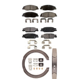 Front Rear Ceramic Brake Pads Parking Shoe Kit For Cadillac STS With Base Brakes