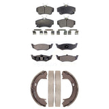 Front Rear Ceramic Brake Pads And Parking Shoe Kit For Chrysler PT Cruiser Dodge