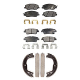 Front Rear Ceramic Brake Pads And Parking Shoes Kit For Hyundai Genesis 3.8L