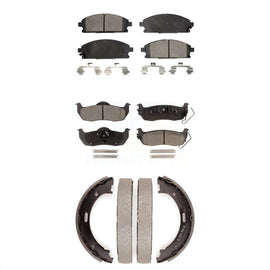 Front Rear Ceramic Brake Pads And Parking Shoes Kit For 2004 Nissan Pathfinder