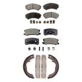 Front Rear Ceramic Brake Pads Parking Shoe Kit For 2010-2011 Mitsubishi Endeavor