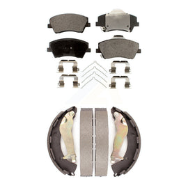 Front Rear Ceramic Brake Pads And Drum Shoes Kit For Hyundai Elantra