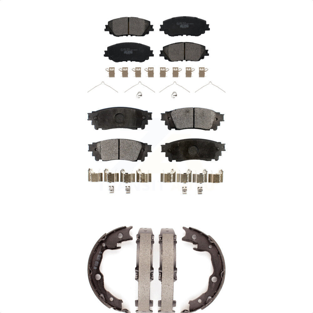 Front Rear Ceramic Brake Pads And Parking Shoes Kit For Toyota Camry