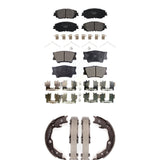 Front Rear Ceramic Brake Pads And Parking Shoes Kit For Toyota Camry