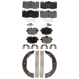 Front Rear Ceramic Brake Pads And Parking Shoes Kit For BMW M5