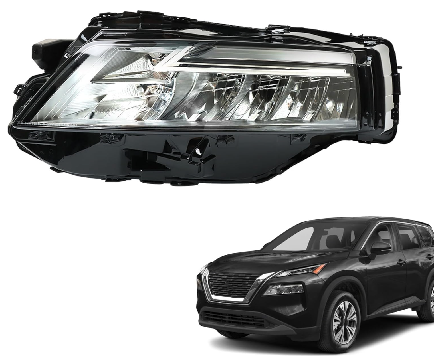Passenger Side LED DRL Headlight For 2021-2023 Nissan Rogue – Halogen Turn Signal