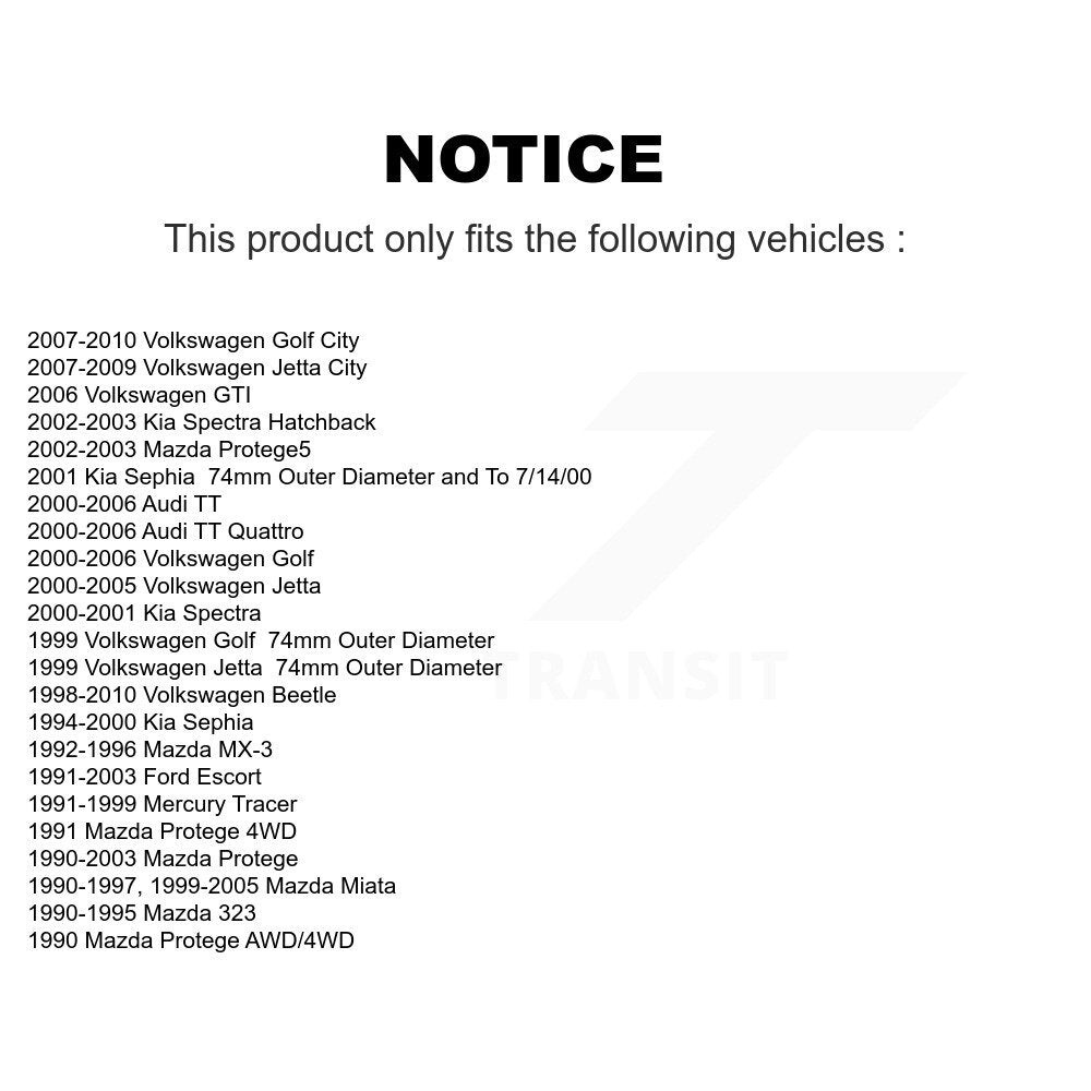 Wheel Bearing 70-510013 For Volkswagen Jetta Mazda Miata Beetle Golf City Protege Audi TT Quattro