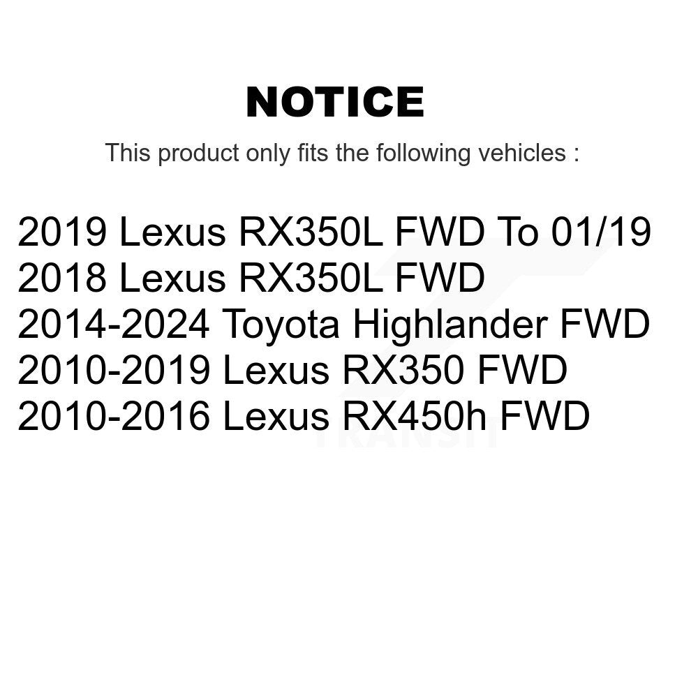 Rear Wheel Bearing Hub Assembly 70-512364 For Toyota Highlander Lexus RX350 RX450h RX350L FWD