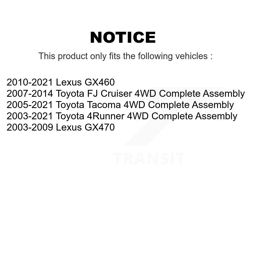 Front Wheel Bearing Hub Assembly 70-515201 For Toyota Tacoma 4Runner FJ ...