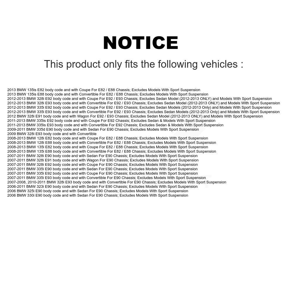 Front Left Suspension Strut Coil Spring Assembly For BMW 323i 328i 335i 128i