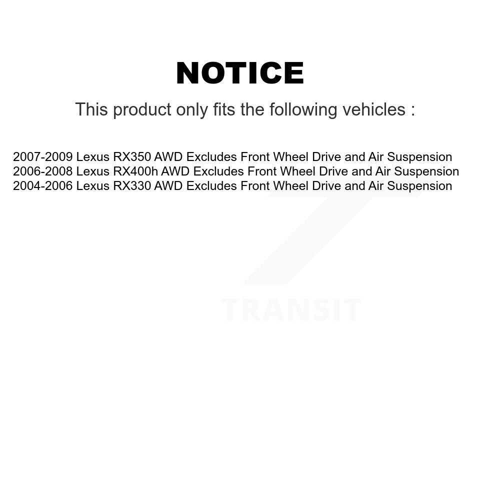 Front Right Suspension Strut Coil Spring Assembly For Lexus RX350 RX330 RX400h