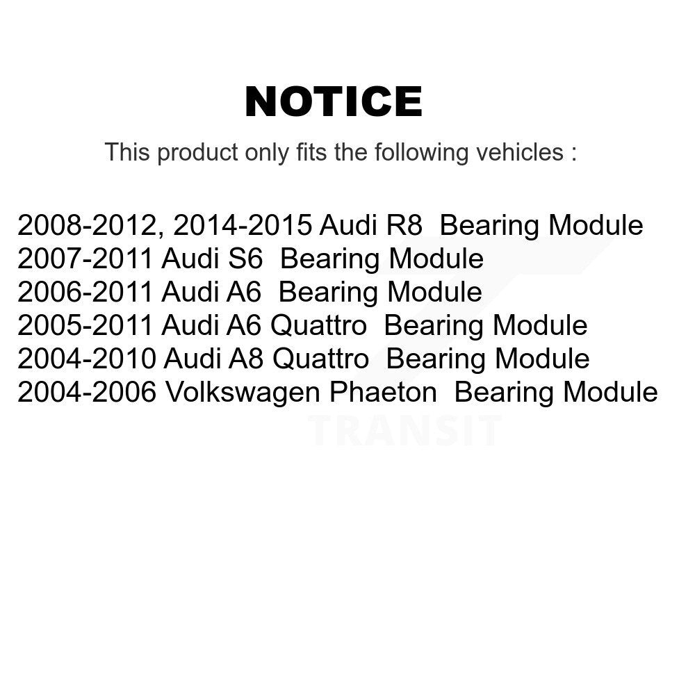 Front Wheel Bearing Assembly Pair For Audi A6 Quattro A8 R8 Volkswagen Phaeton