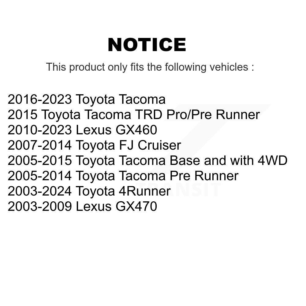 Front Wheel Bearing Assembly Pair For Toyota Tacoma 4Runner FJ Cruiser RWD