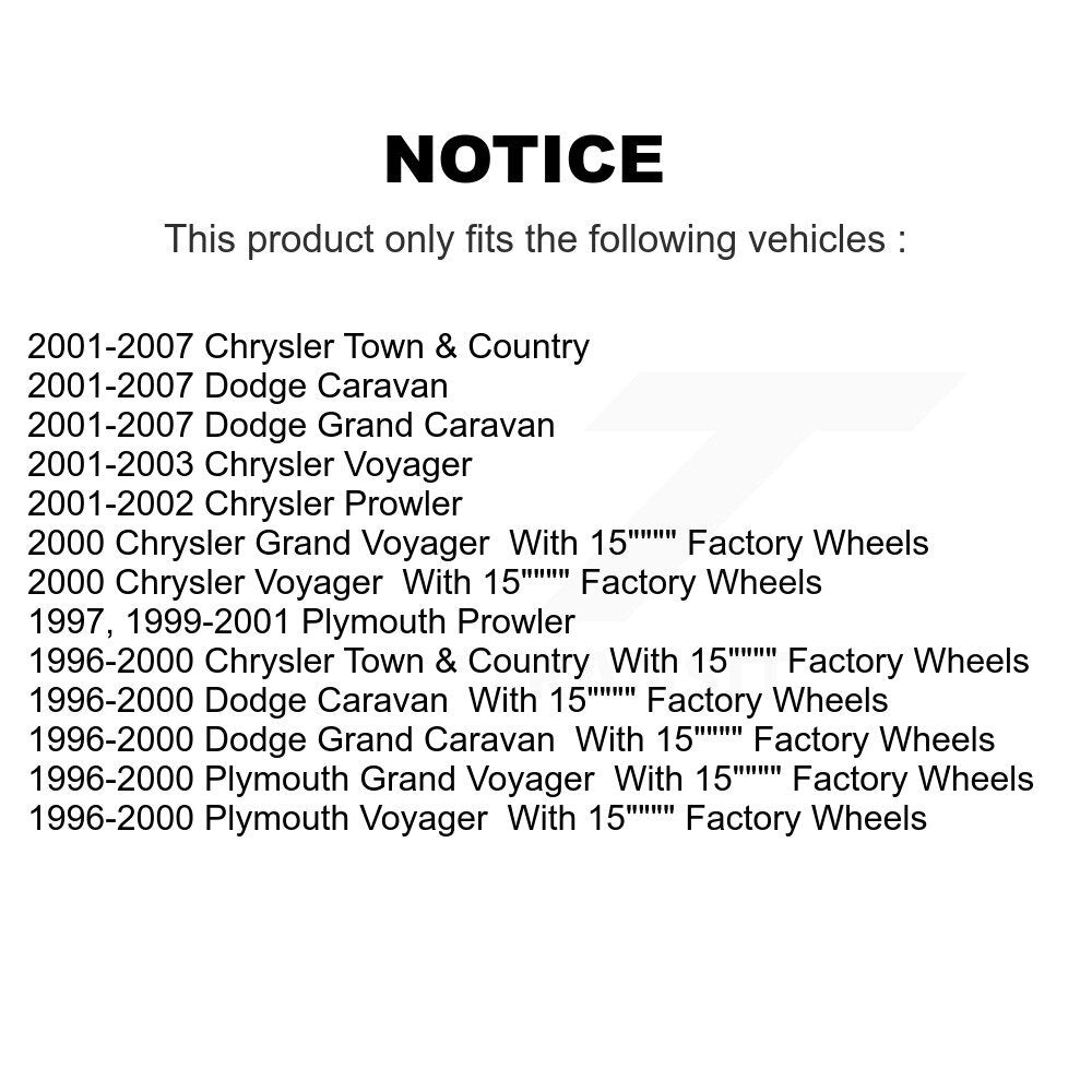 Front Wheel Bearing & Hub Assembly Pair For Dodge Grand Caravan Chrysler Town