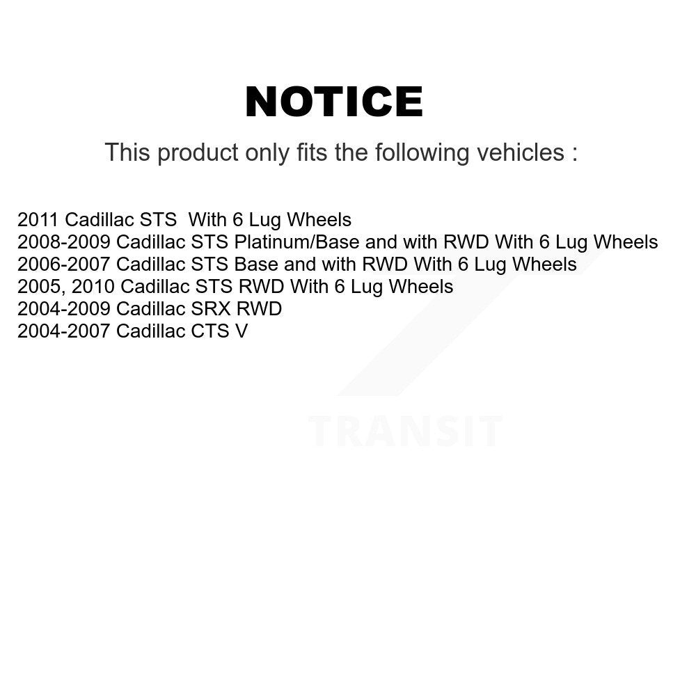 Front Wheel Bearing And Hub Assembly Pair For Cadillac CTS SRX STS