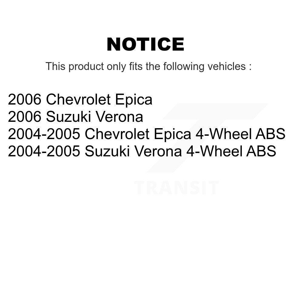 Front Wheel Bearing And Hub Assembly Pair For Suzuki Verona Chevrolet Epica
