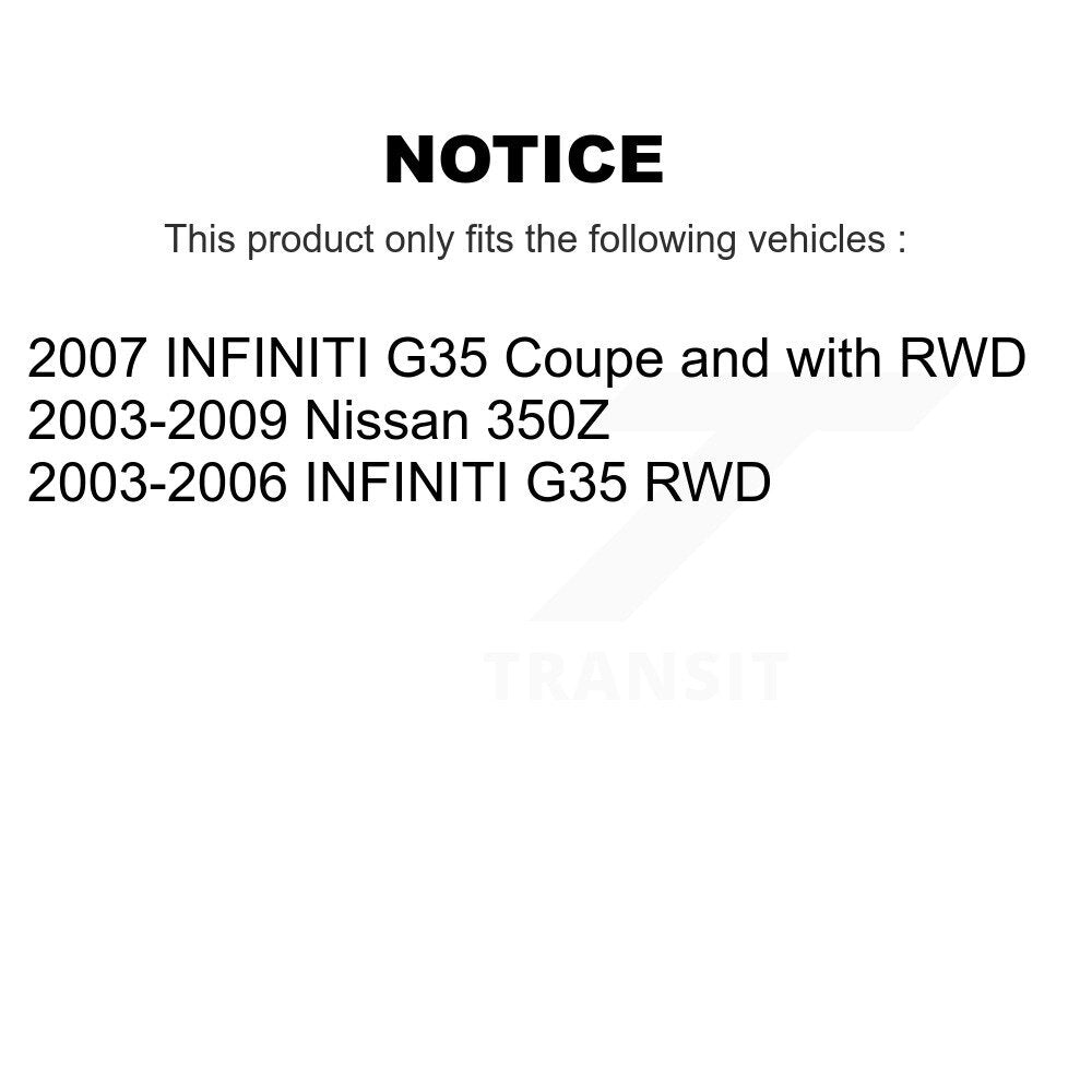 Front Wheel Bearing And Hub Assembly Pair For Infiniti G35 Nissan 350Z INFINITI