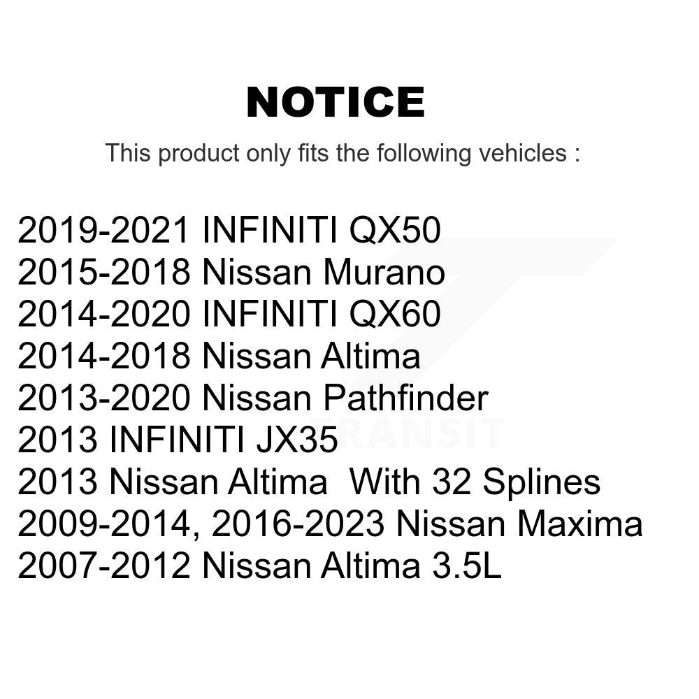 Front Wheel Bearing Hub Assembly Pair For Nissan Altima Maxima Pathfinder Murano