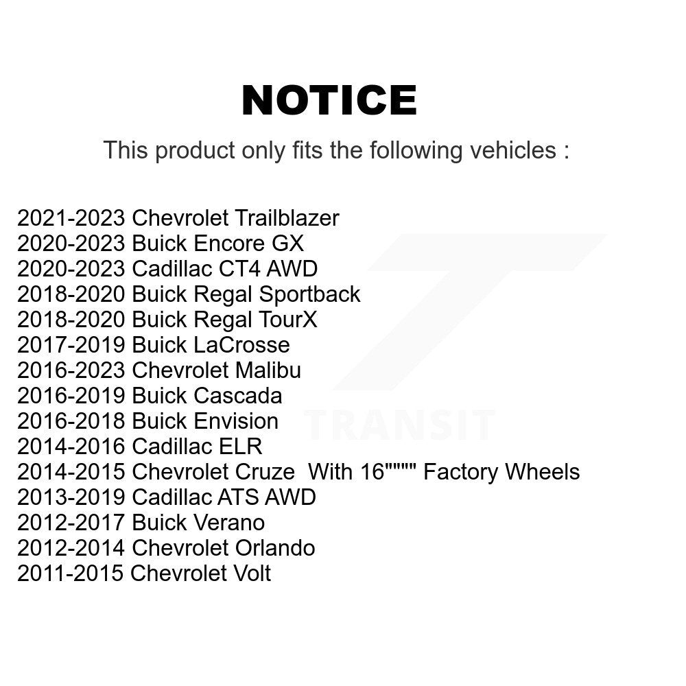 Front Wheel Bearing Hub Assembly Pair For Chevrolet Cruze Buick Verano Cadillac