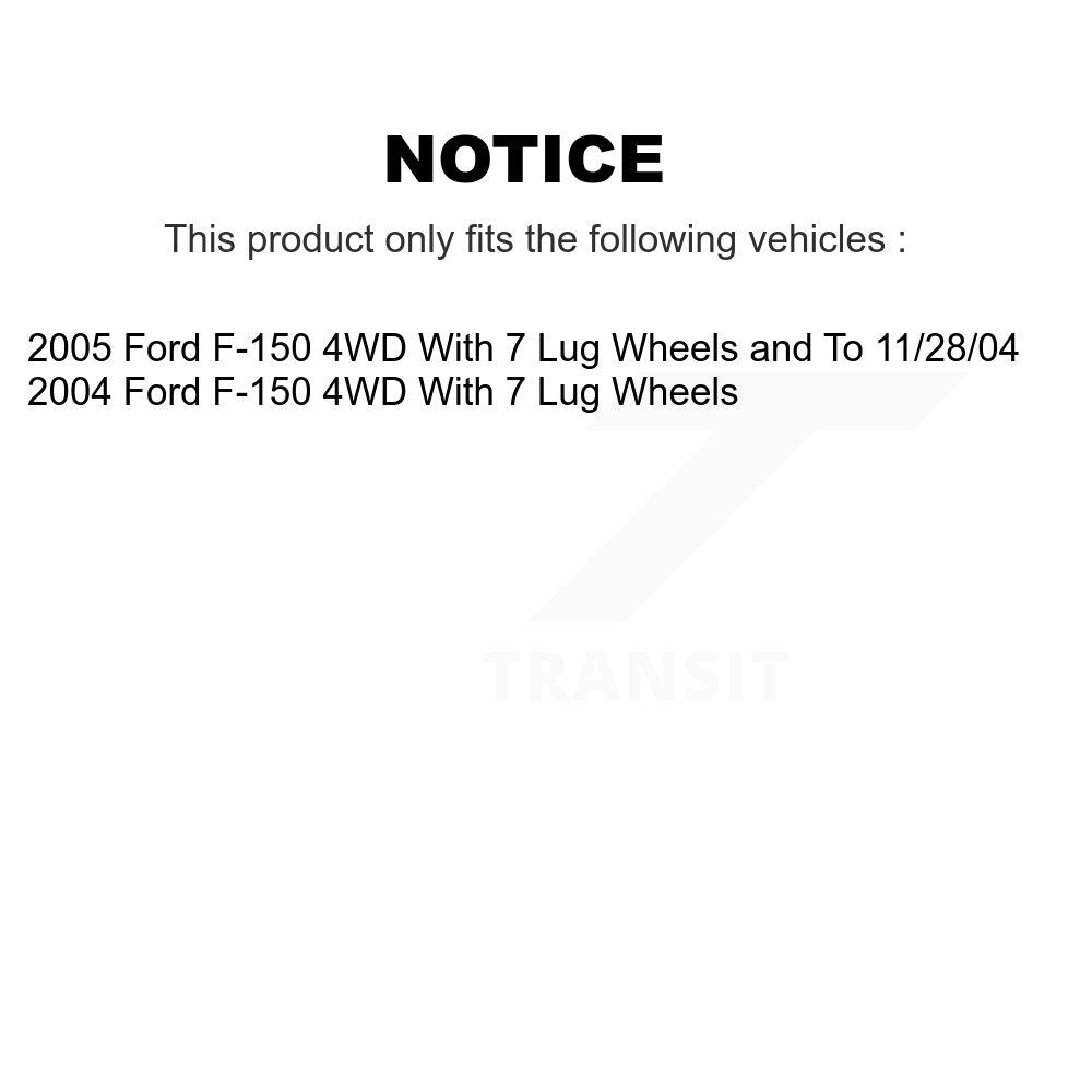 Front Wheel Bearing And Hub Assembly Pair For Ford F-150 4WD